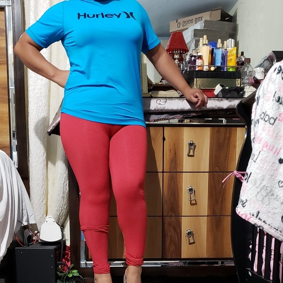 leggings color red active sports pants size Mediu - Picture 6 of 6